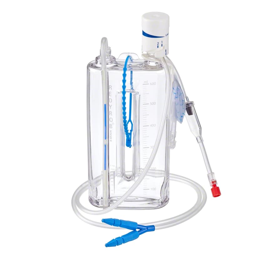 Redyrob® Comp-Closed, adjustable wound drainage system, complete with gravity drainage bag