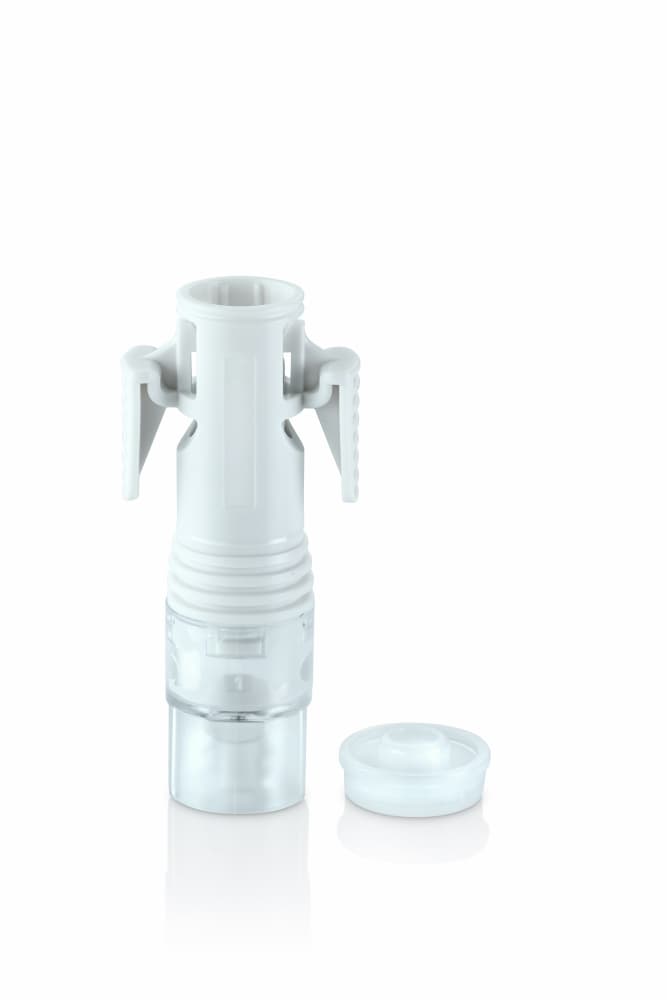 Chemfort Syringe adaptor-Picture of Chemfort Syringe adaptor without a protective cap, upright