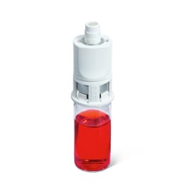 Chemfort vial adaptor-Picture of Chemfort vial adaptor attached to a 20mm red drug vial